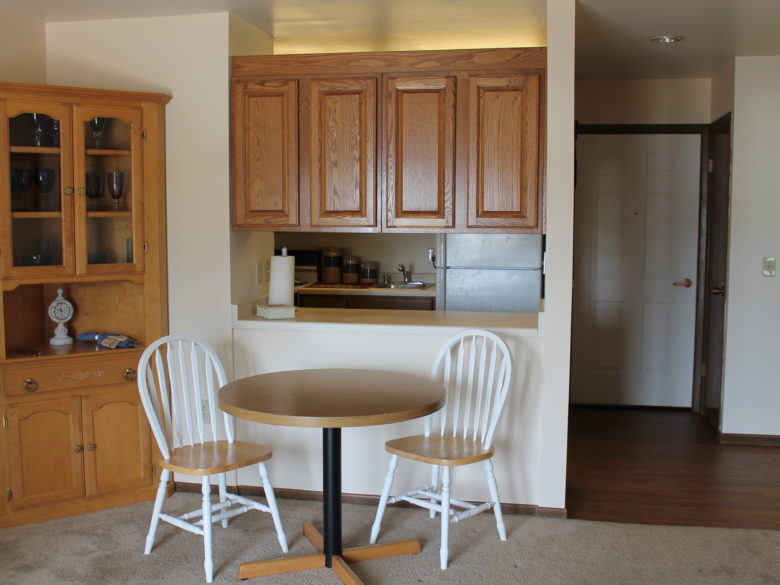 Inside a two bedroom independent living apartment at vmp milwaukee.