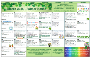 March 2025 VMP Healthcare and Community Living Palmer House Activity Calendar